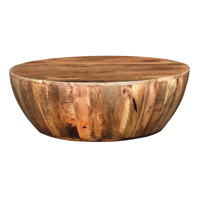 Union Rustic Beliveau Solid Wood Drum Coffee Table & Reviews Wayfair.ca